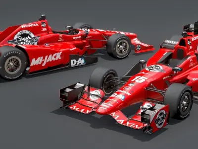  Dallara Open Wheel Car Honda 2015 PBR Low-poly 3D model