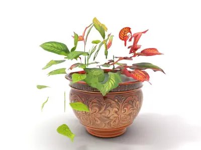 Ornamental Clay Planter model pack Low-poly 3D model