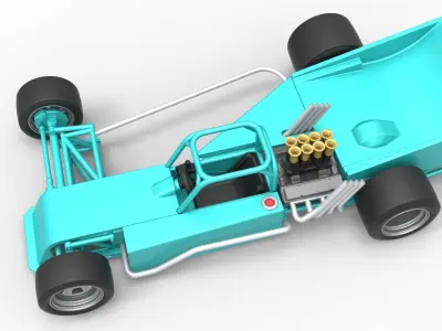 Supermodified rear engine race car Version 2 Scale 1 to 25 3D print model