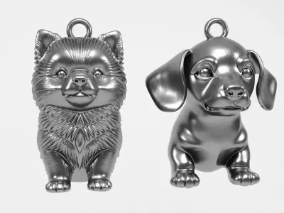 Dog pendants 2 3D print model