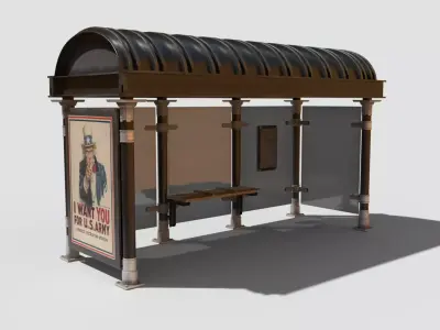 3D Bus Stop Free 3D model