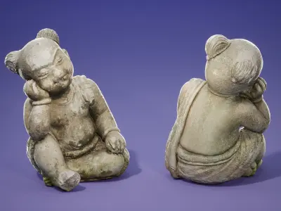 Statues Pack Low-poly 3D model