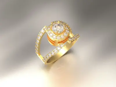 Women Diamond wedding ring 3D print model