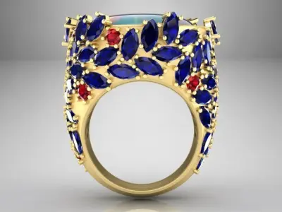 Ring with marques 3D print model