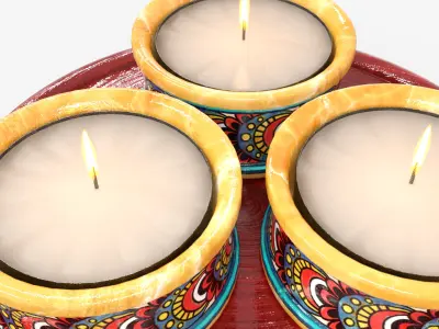 Candle Holder Plate  Low-poly 3D model