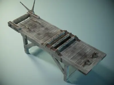 Medieval Torture Rack PBR Low-poly 3D model