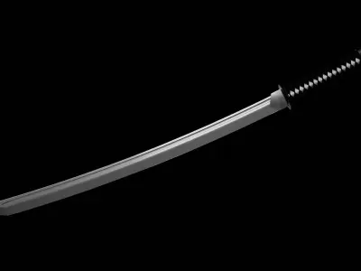 Katana sword Low-poly 3D model