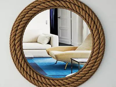 Round Nautical Rope Wall Mirror 3D model