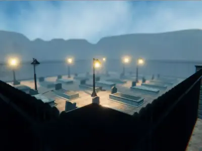 Protected Cemetery - Modular Pack Free low-poly 3D model