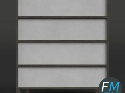 Japanese table lamp 1 3D model