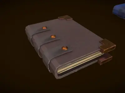 Stylized PBR Book Pack Low-poly 3D model