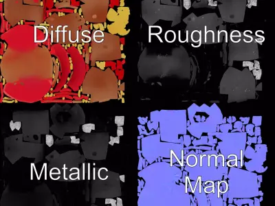 Chocolate Dessert with Raspberry model pack Low-poly 3D model