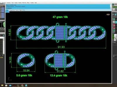 Luxury Cuban Link Bracelet With Pave Clasp Jewelry 4135 3D print model