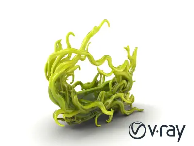 Flowing Green Seaweed Design model pack Low-poly 3D model