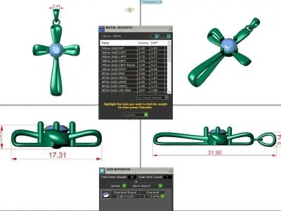 Bypass cross pendant 3D print model
