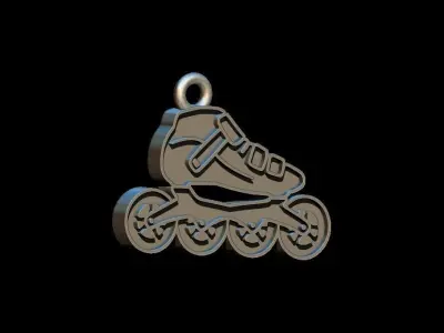 Roller skates pendant 3D print model