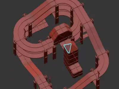 Educational Magnetic Racing Track Tiles Toys 3D model