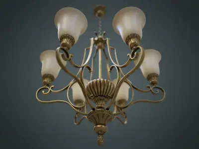 Classic Chandelier 02 - Game Ready Low-poly 3D model