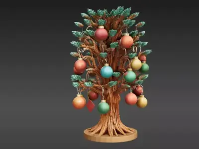 Ornament Tree 3D Model Hanging Decor Print-Ready Decoration 3D print model