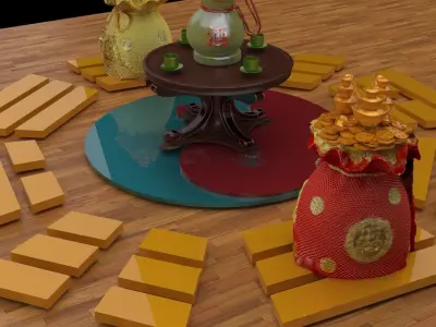 Chinese money bag  3D model