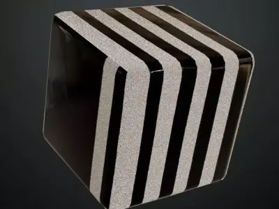 Black and White Striped Metal Texture PBR Seamless Texture