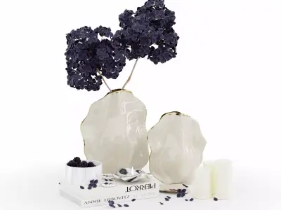 flower vase with decor 3D model