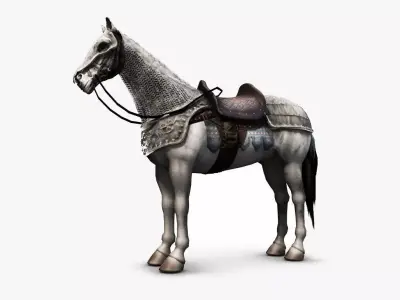 Horse with armor - Lowpoly - Low-poly 3D model