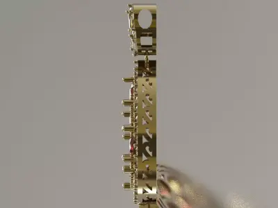 Statement Pear Drop Pendant with Cluster Rubies jp0398 3D print model