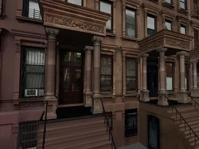 New York  Brownstone Free low-poly 3D model