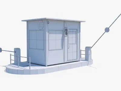 Security Booth Low-poly 3D model