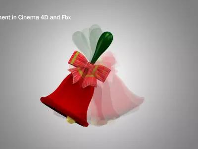 Hand Bells Red 3D Model 3D model