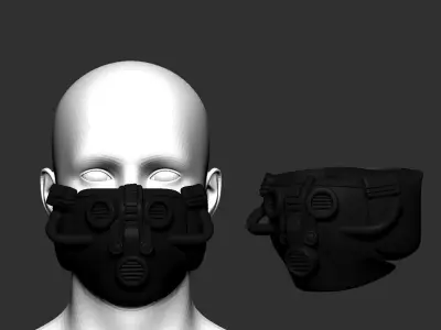Gas mask helmet 3d model scifi Low-poly  3D model purchase