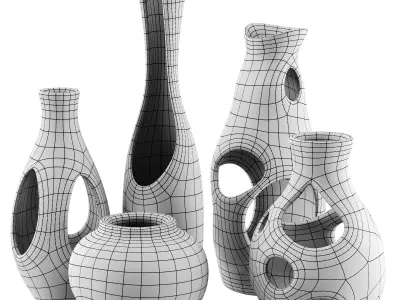 Vase decor Low-poly 3D model 8