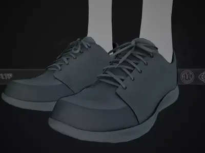 Black Shoes Style 1  Low-poly 3D model