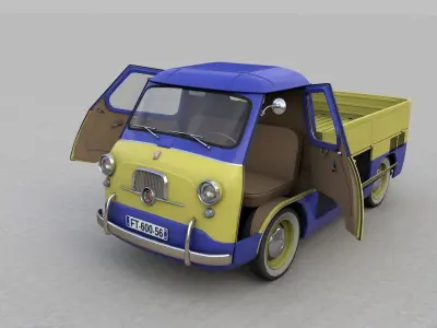 FIAT 600 MULTIPLA CORIASCO PICKUP 1956 3D model