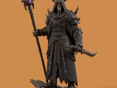 Grimdark Sci-Fi Crusader Miniature STL Free 3D model