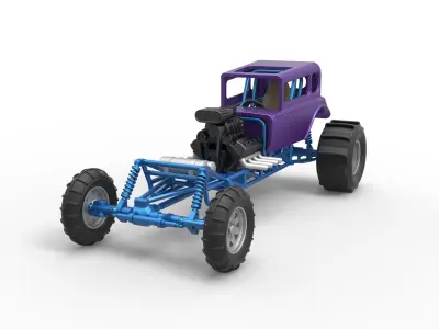  Mud dragster Hot Rod Scale 1 to 25 3D print model