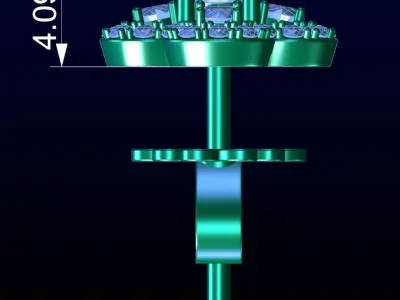 Four Leaf Clover Diamond Earrings 2 3D print model