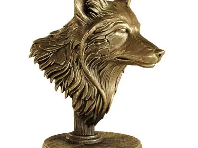 fox head statue 3D model