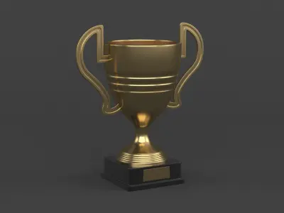 Gold Trophy Cups 3D model