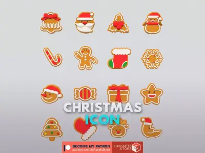 Enviroment - Christmas Icon Pack Low-poly 3D model