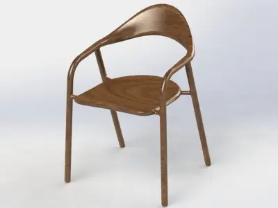 Chair with wooden legs 3D model purchase