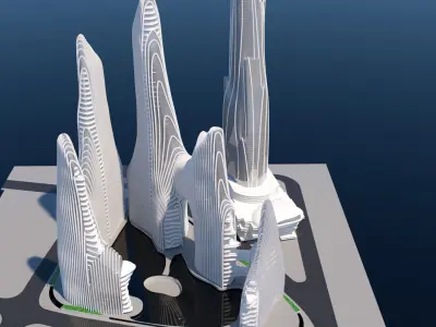 Shan Shi Futuristic City 3D model