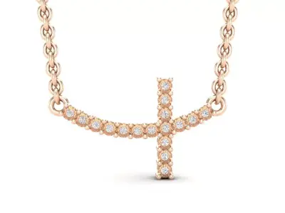 AV 566 Diamond Ladies Cross Pendant 3D print model