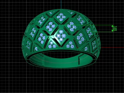 STL 3DM Print Ready Women Diamond Ring Lightweight Printable  3D print model 68