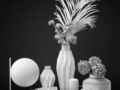 Decorative set 002 3D model buy