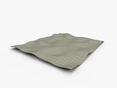 Artichoke Green Checked Plaid Throw 3D model