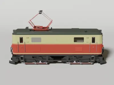 Historical Austrian narrow-gauge electric locomotive 3D model