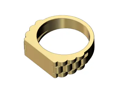 Watch links rectangular signet ring 3D print model
