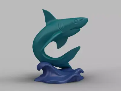 Marine Animal Set Dolphin Whale Shark 3D print model